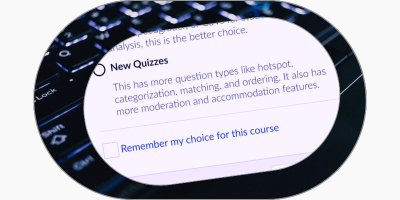New Quizzes option in Canvas when creating a new quiz assignment